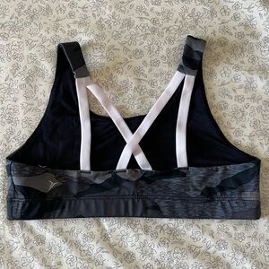 Black and white Camo sports bra